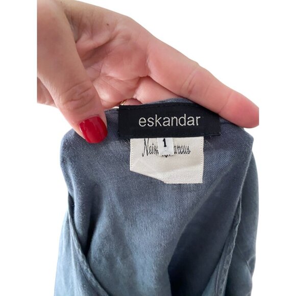 Eskandar | Linen Lagenlook 100% Linen Button Up Pullover Size 1 - Picture 4 of 9